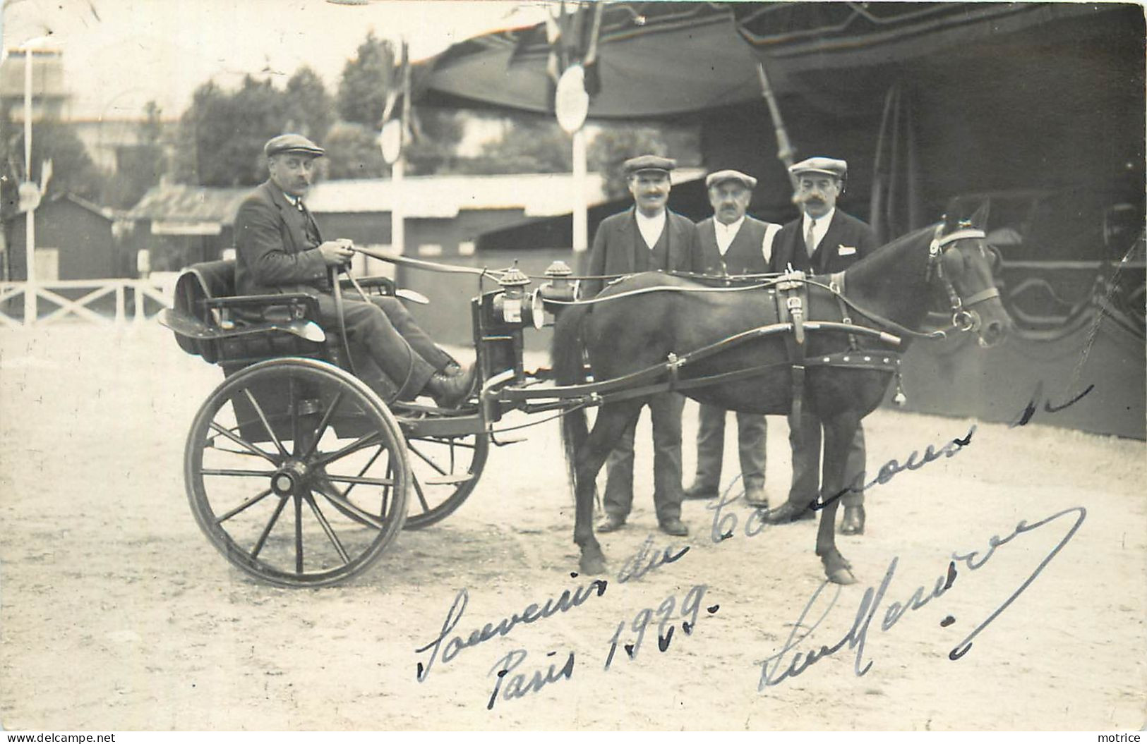 CARTE PHOTO - Concours Hippique De Paris 1929. (attelage) - Horse Show