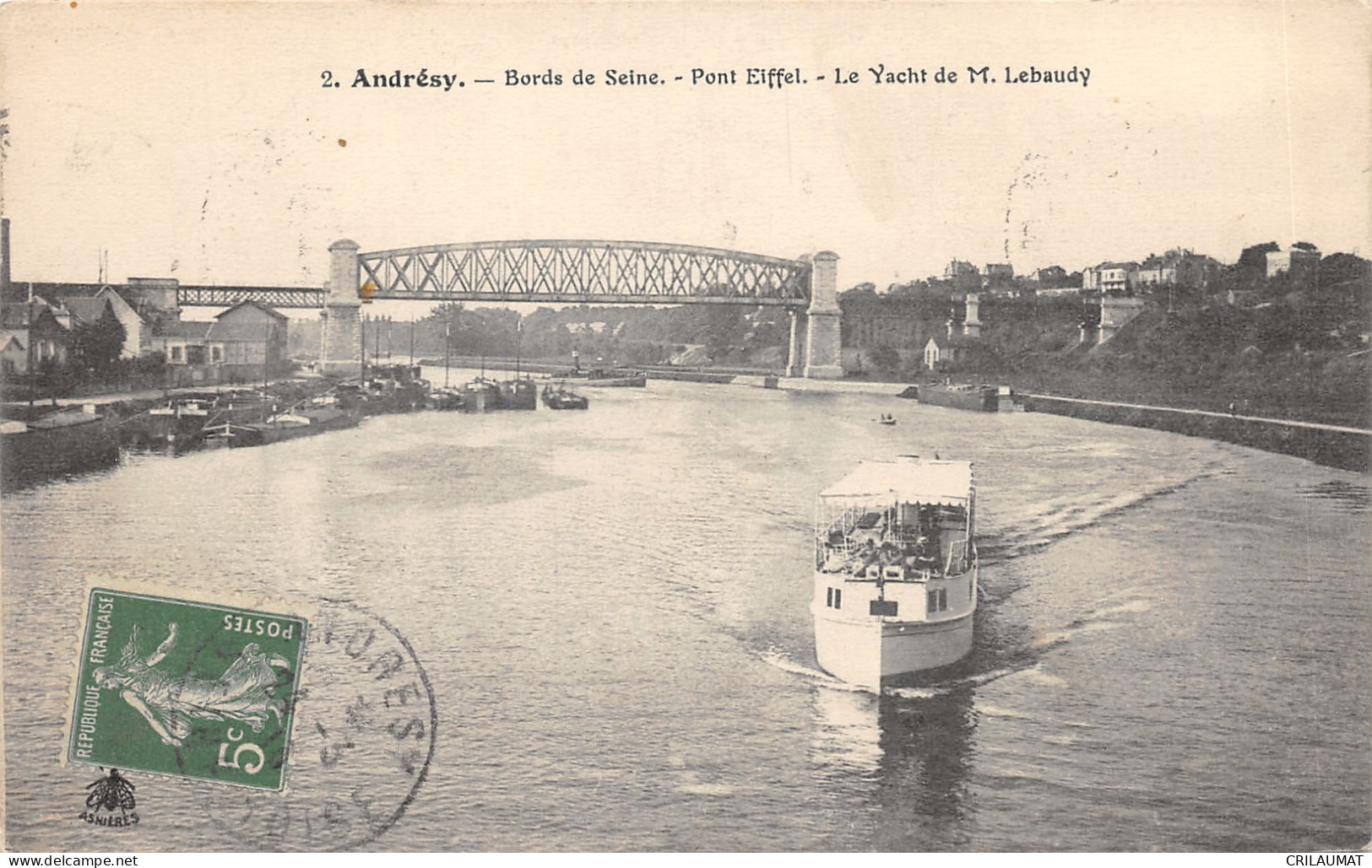 78-ANDRESY-PONT EIFFEL-YACHT DE M LEBAUDY-N°6031-A/0185 - Andresy