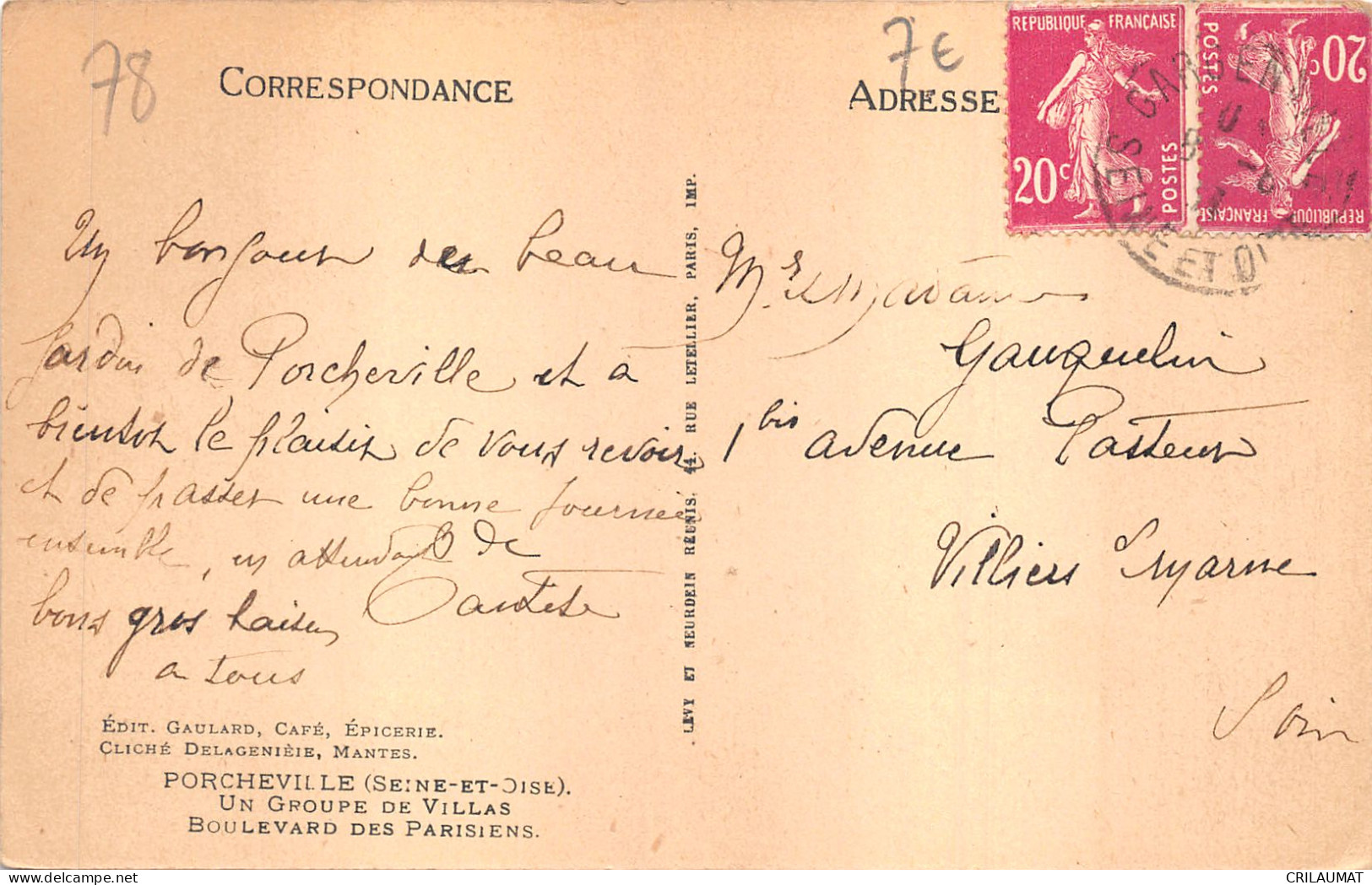 78-PORCHEVILLE-BOULEVARD DES PARISIENS-N°6031-A/0047 - Porcheville