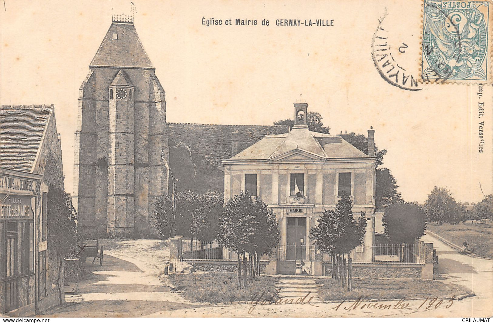 78-CERNAY LA VILLE-EGLISE ET MAIRIE-N°6030-H/0333 - Cernay-la-Ville