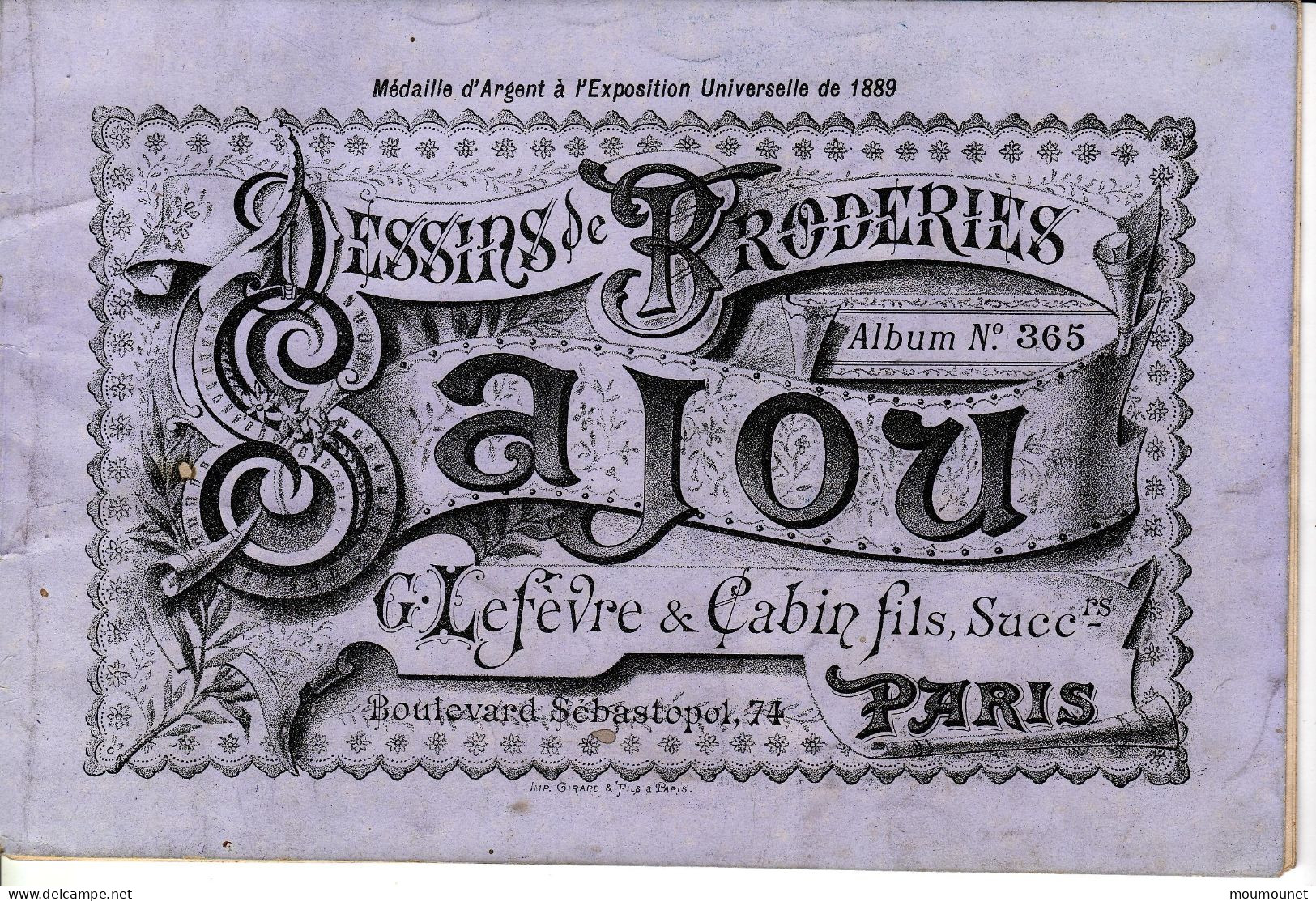 Sajou. Dessins De Broderies. Album N° 365 8 Planches D'alphabets - Advertising