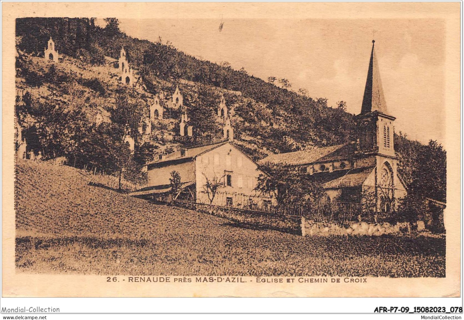 AFRP7-09-0582 - RENAUDE Près MAS-D'AZIL - église Et Chemin De Croix - Saint Girons