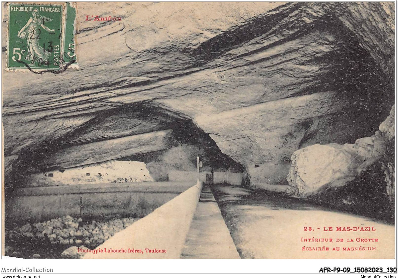AFRP9-09-0834 - L'ariège - LE MAS-D'AZIL - Intérieur De La Grotte - éclairée Au Magnésium - Saint Girons