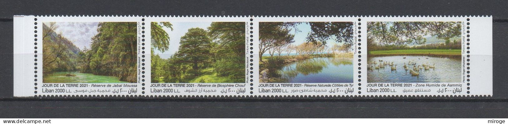 Earth Day 2021 Complete Set MNH Stamps Naturel Reserves Lebanon Liban Libanon - Liban