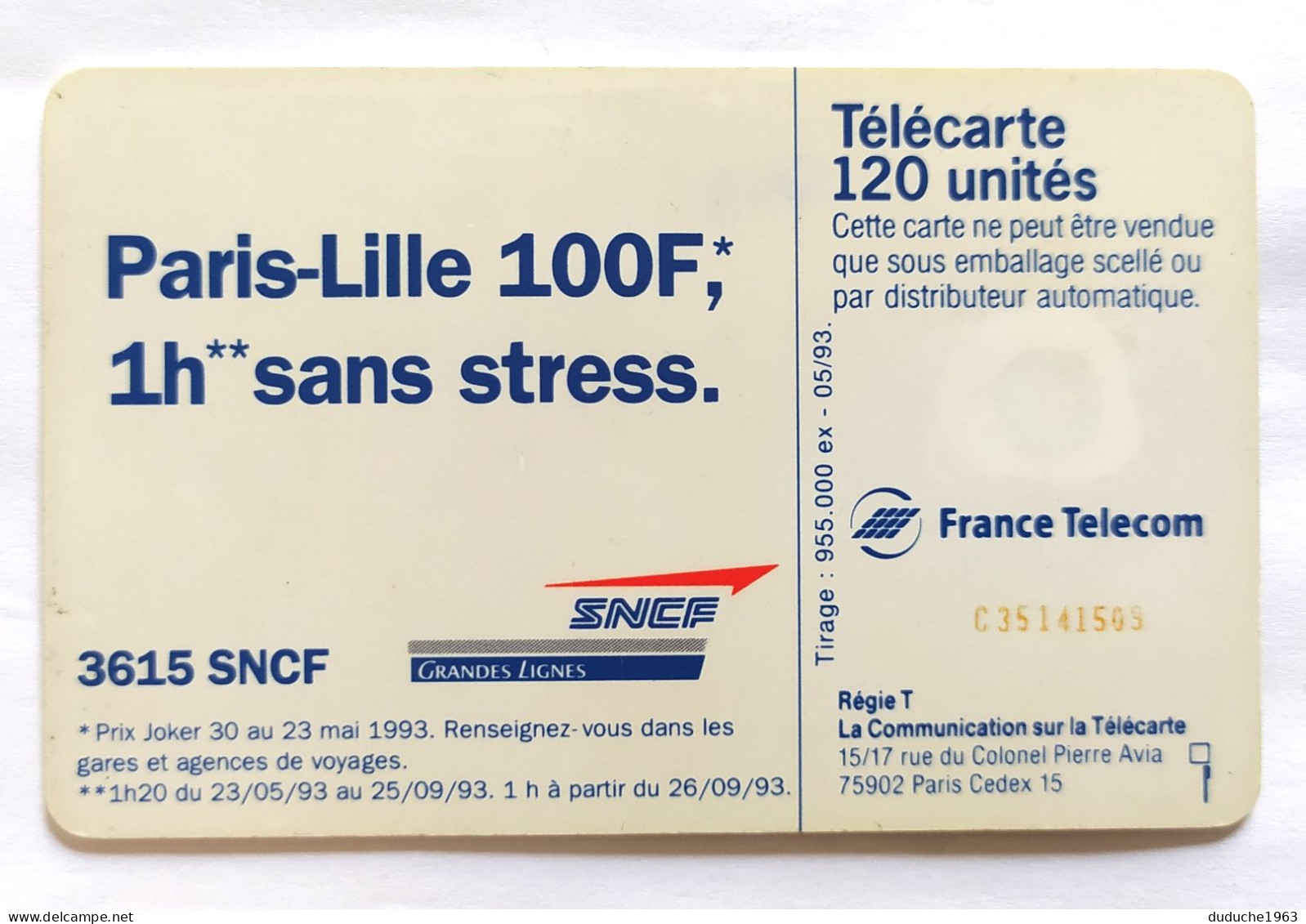 Télécarte France - SNCF - TGV - Zonder Classificatie