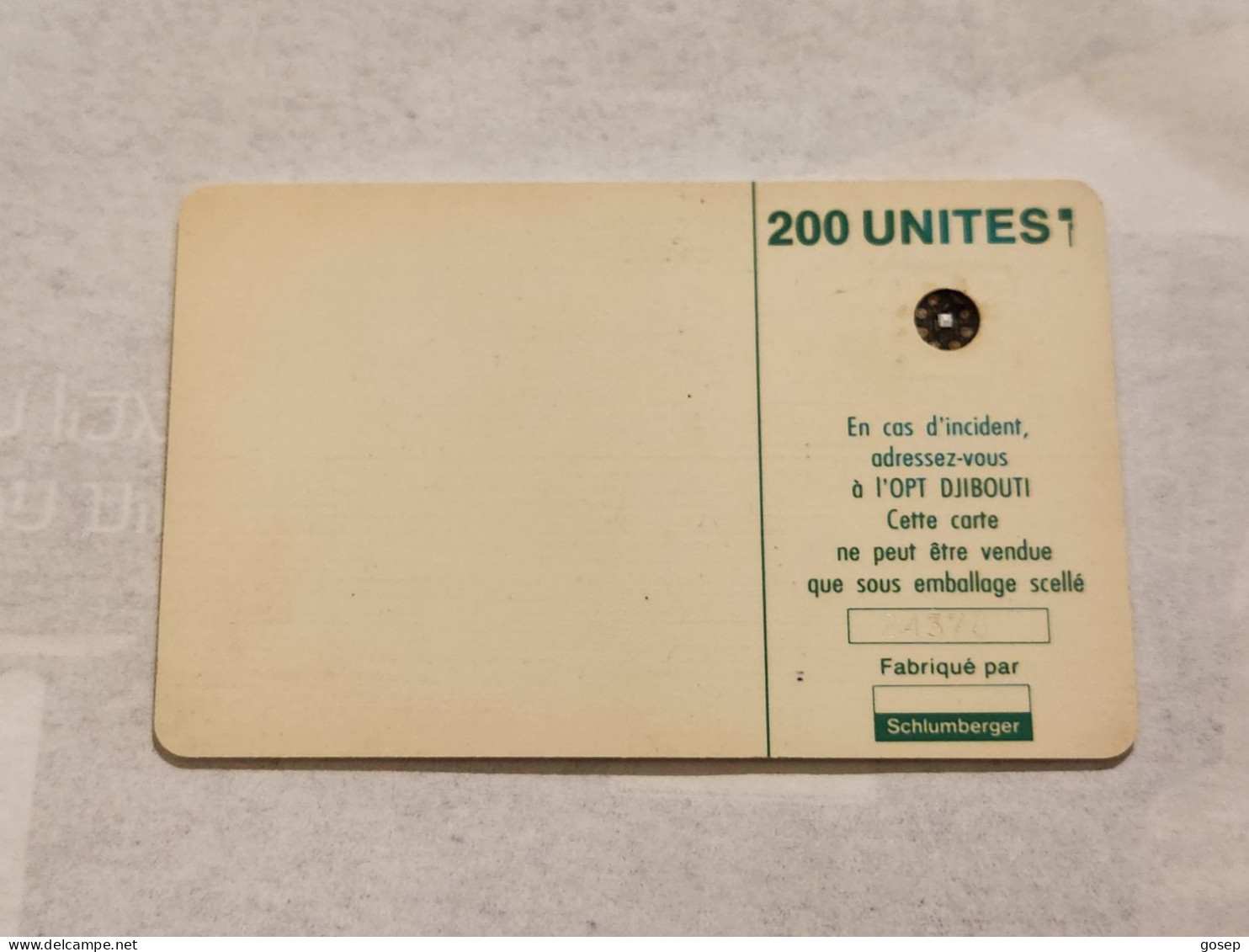 DJIBOUTI-(DJI-15)-Green Logo 200-(3)-(out Side Number-24378)-(1991)-(tirage-?)-expansive Card - Gibuti