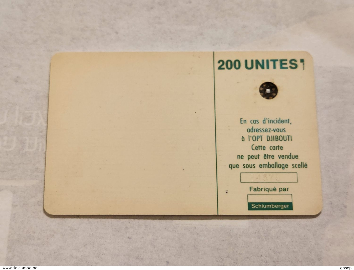 DJIBOUTI-(DJI-15)-Green Logo 200-(3)-(out Side Number-24378)-(1991)-(tirage-?)-expansive Card - Dschibuti