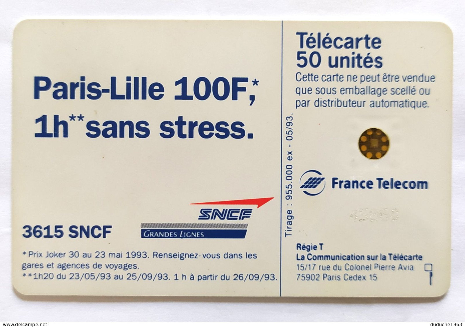 Télécarte France - SNCF - TGV - Non Classés