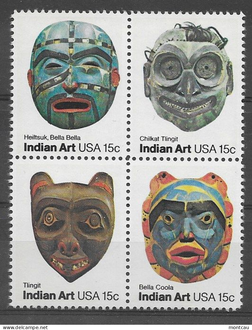 USA 1980.  Mascaras Sc 1834-37  (**) - Unused Stamps