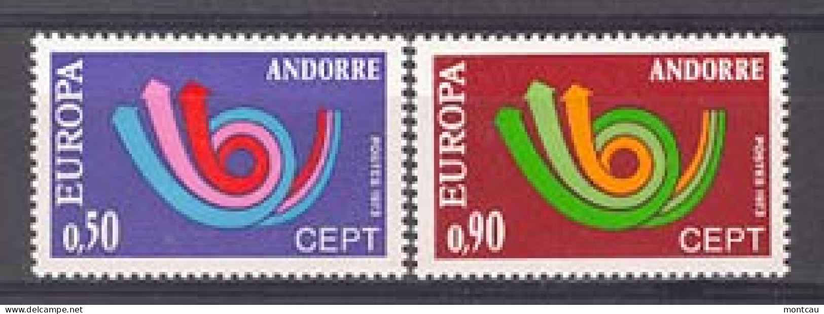 Andorra -Franc 1973 Europa. Y=226-27 E=247-48 - 1973