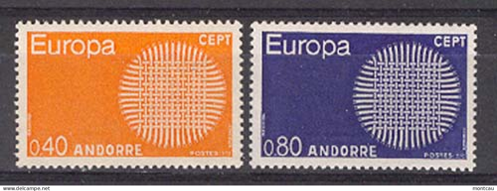 Andorra -Franc 1970 Europa. Y=202-03 E=222-23 (**) - 1970