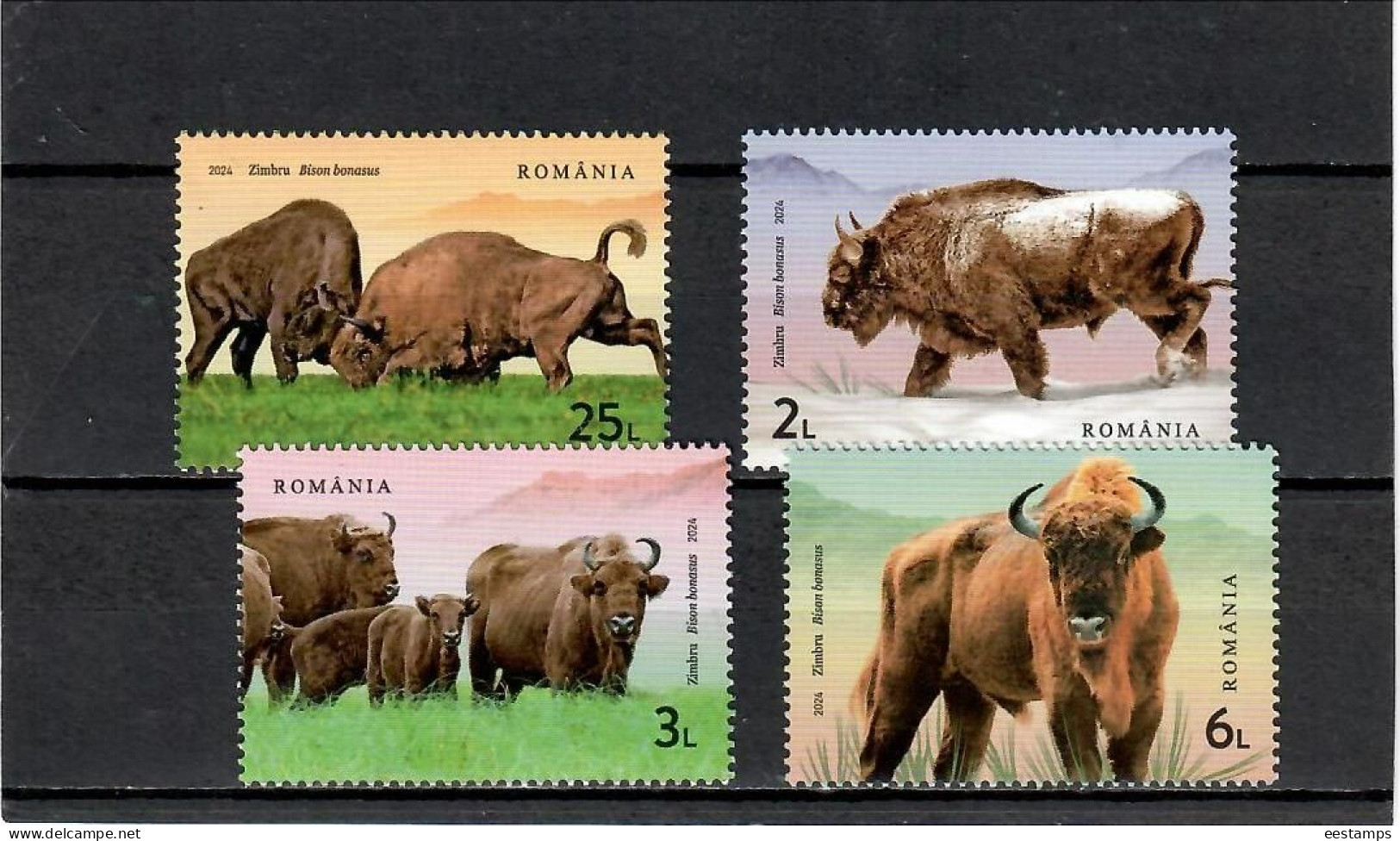 Romania 2024. World Nature Reserves Day. Fauna, Bison . 4v. - Ongebruikt