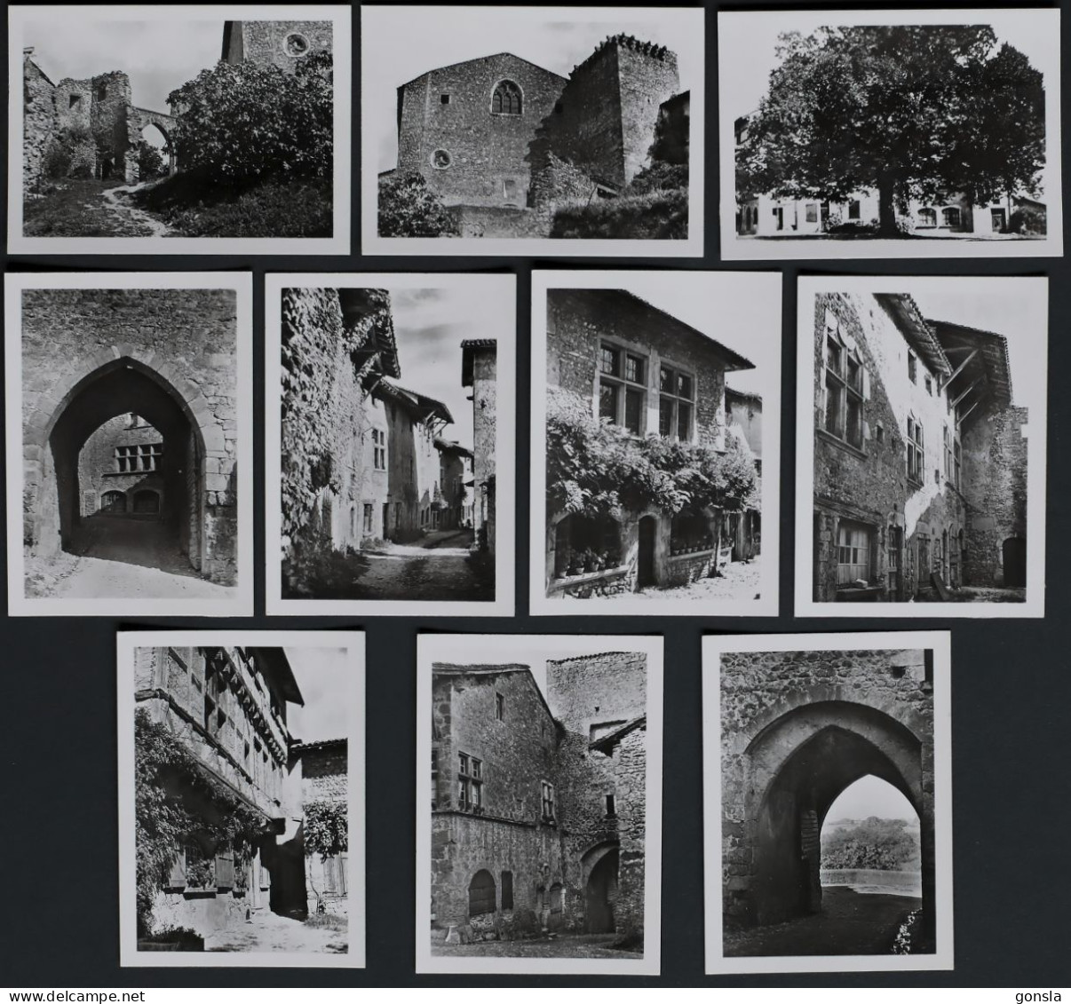 CITÉ DE PEROUGES 1950 "Village Médiéval" Bloc Originale De 10 Petites Photos - Europe