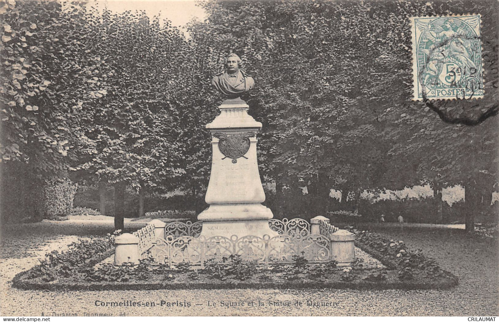 95-CORMEILLES EN PARISIS-SQUARE-STATUE DE DAGUERRE-N°6032-B/0235 - Cormeilles En Parisis