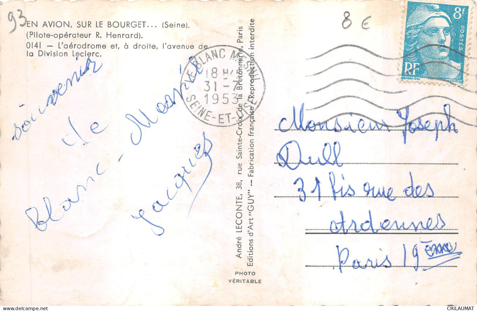 93-LE BOURGET-AEROPORT-N°6031-H/0151 - Le Bourget