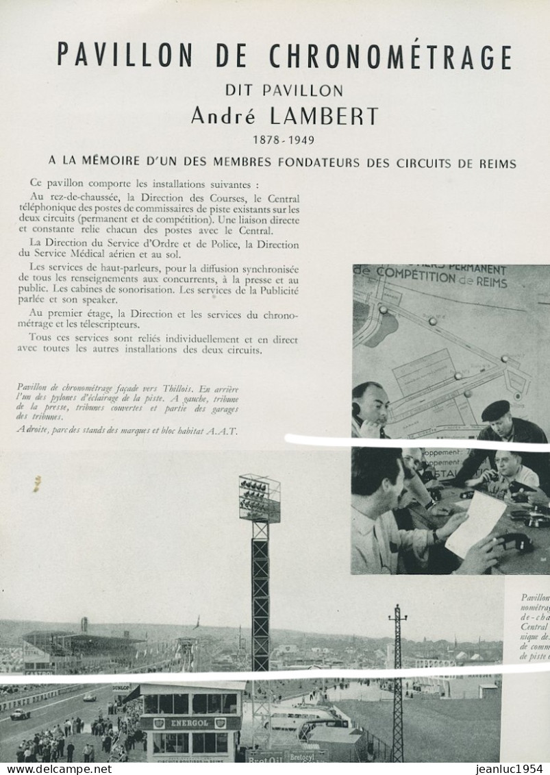 REIMS CIRCUIT DE GUEUX LIVRE RARE TIRAGE DE 1959 ORIGINAL PLUS UN TICKET D ENTREE DE 1965 PLUS FASCICULE