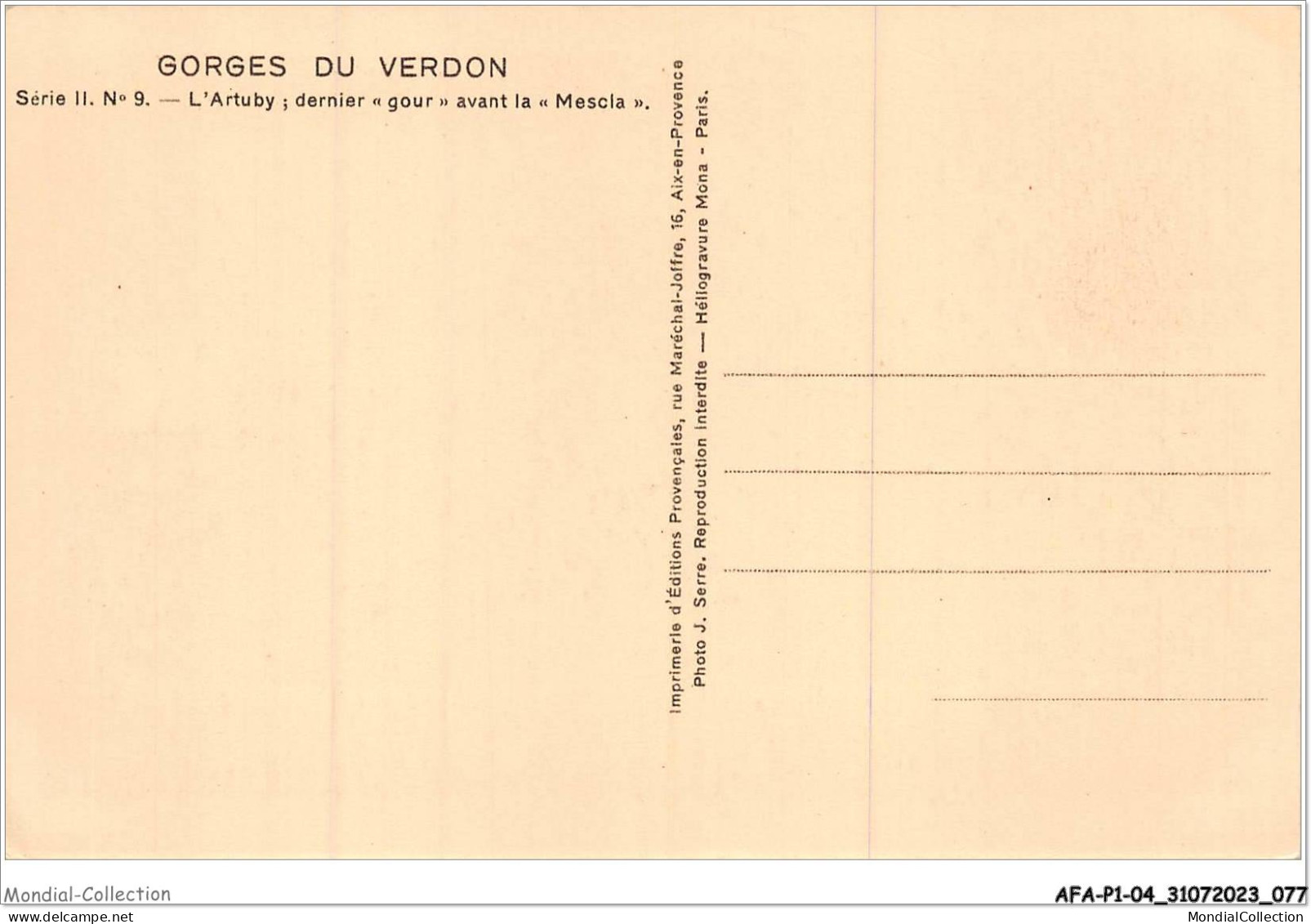 AFAP1-04-0039 - GORGES DU VERDON - L'artuby - Dernier - Gour - Avant La Mescla - Autres & Non Classés