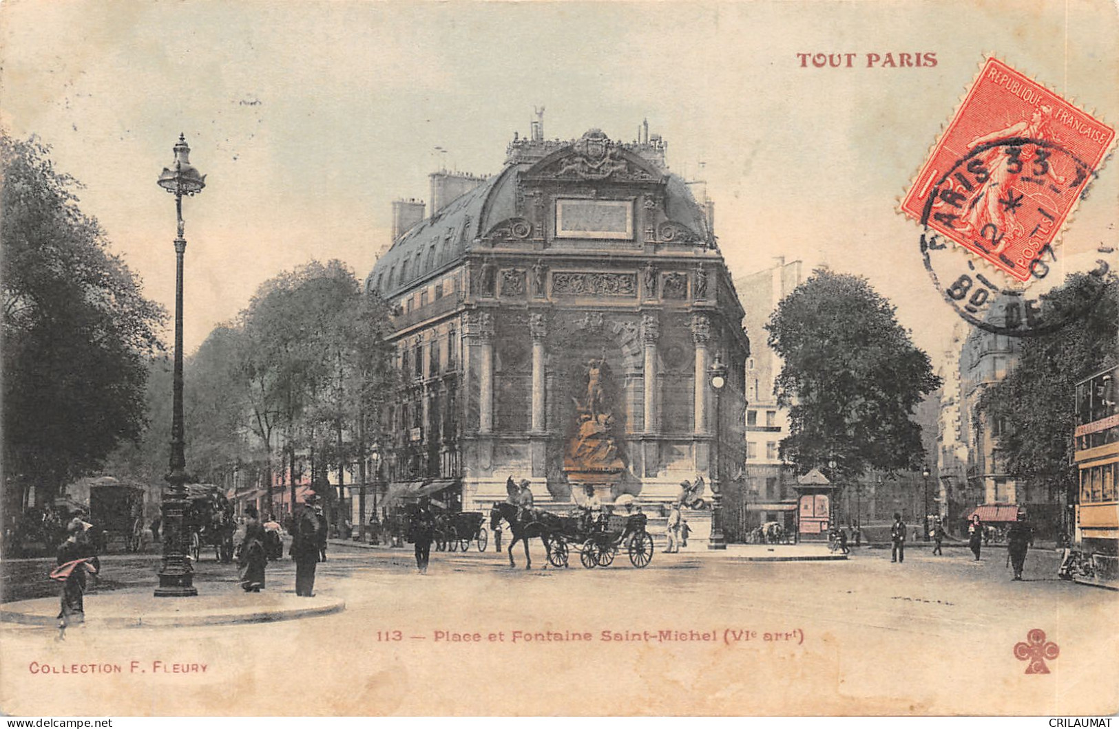 75-PARIS 6e-PLACE ET FONTAINE SAINT MICHEL-N°6032-F/0107 - Paris (06)