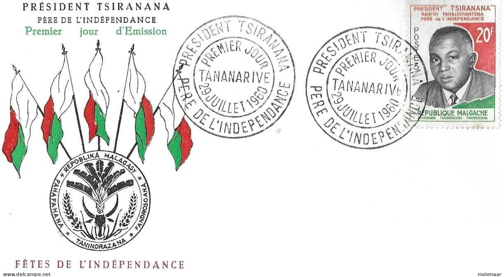 Postzegels > Afrika > Africa (Varia) FDC  Malgache  29-7-1960 (16941) - Africa (Varia)