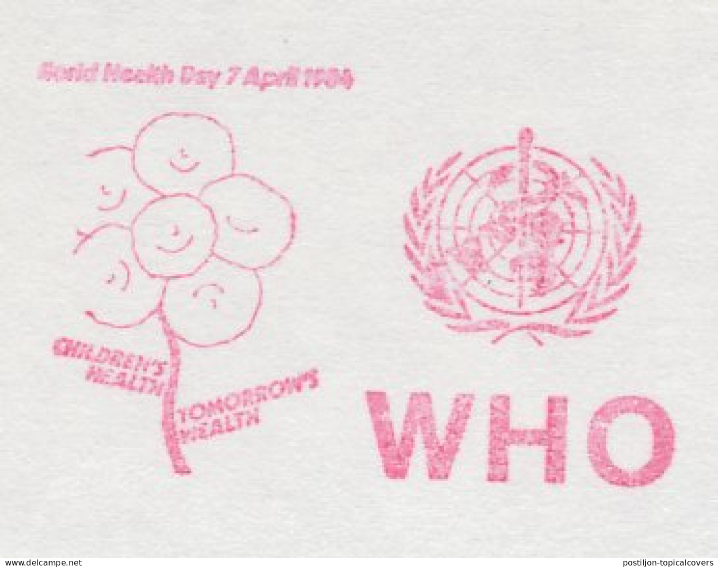 Meter Cut Denmark 1984 World Health Day - WHO - United Nations - Sonstige & Ohne Zuordnung