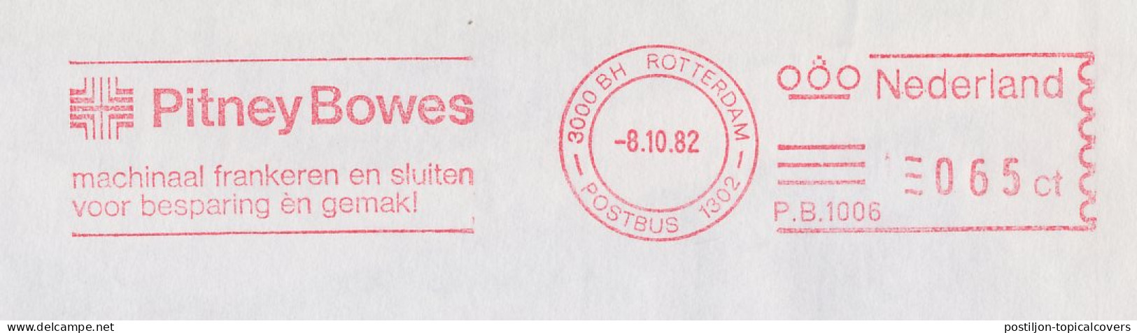 Meter Cover Netherlands 1982 Pitney Bowes - Rotterdam - Landbouw