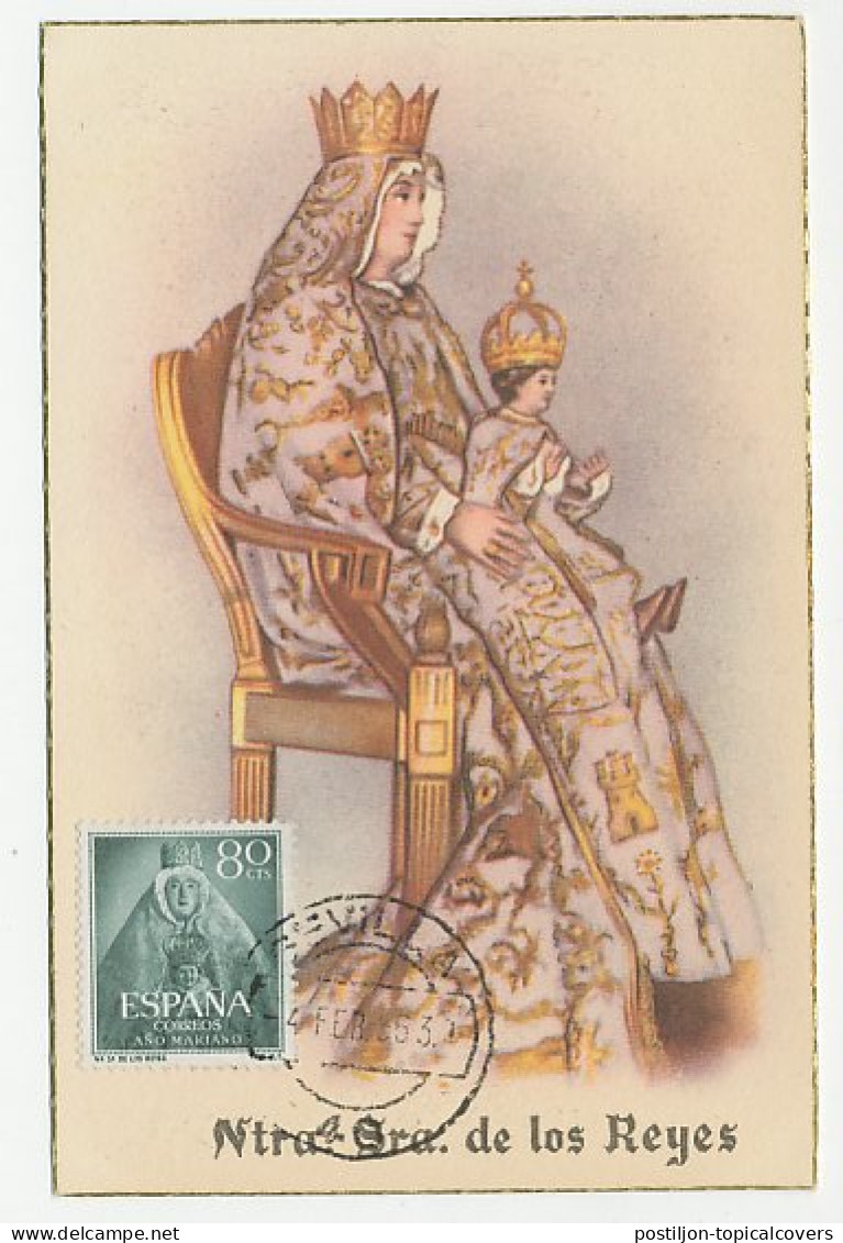 Maximum Card Spain 1956 Madonna And Child - Andere & Zonder Classificatie