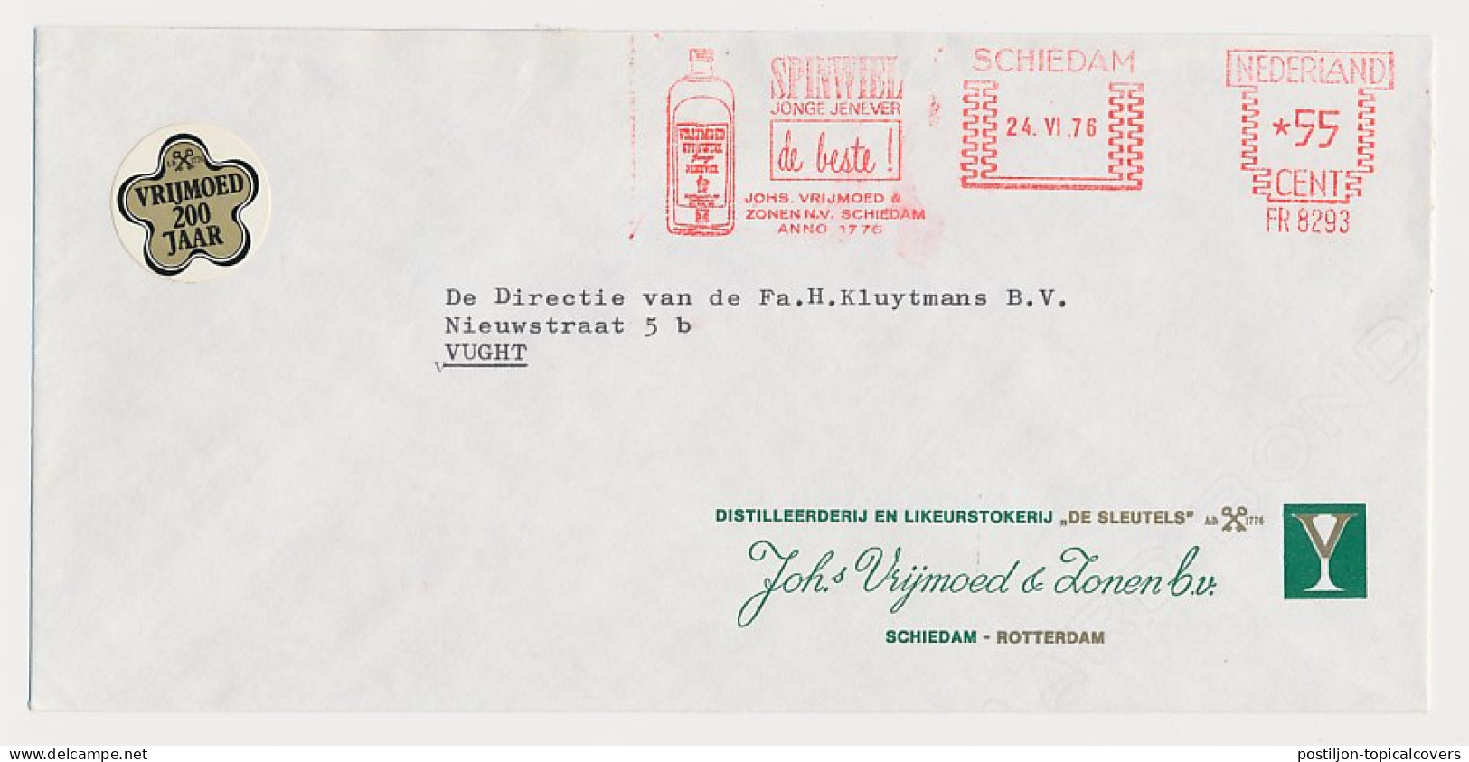 Meter Cover Netherlands 1976 Alcohol - Distillery - Genever - Liquor - Spinwiel  - Wein & Alkohol