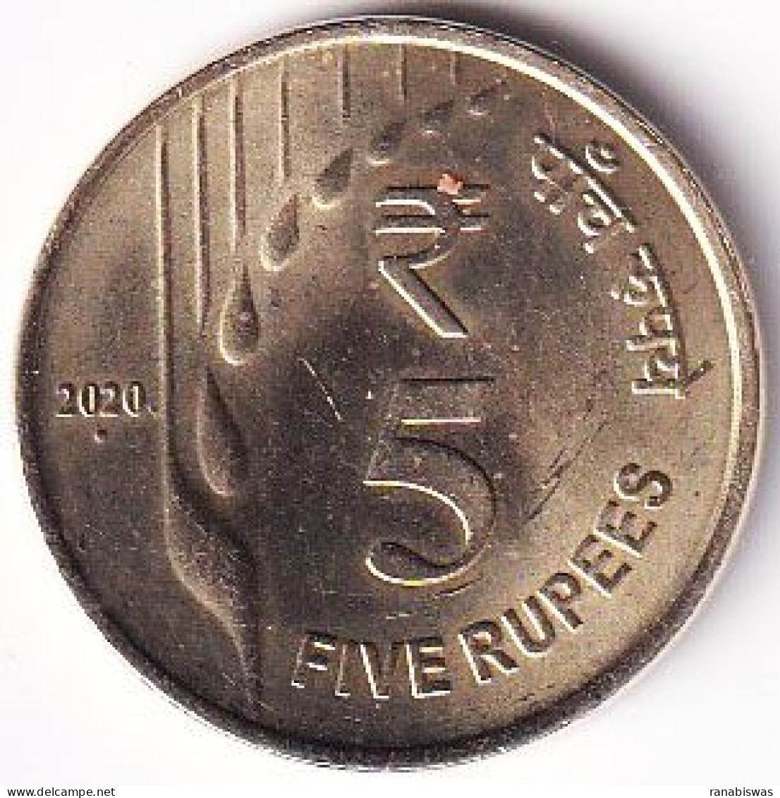 INDIA COIN LOT 18, 5 RUPEES 2020, RAIN DROPS, NOIDA MINT, UNC - India