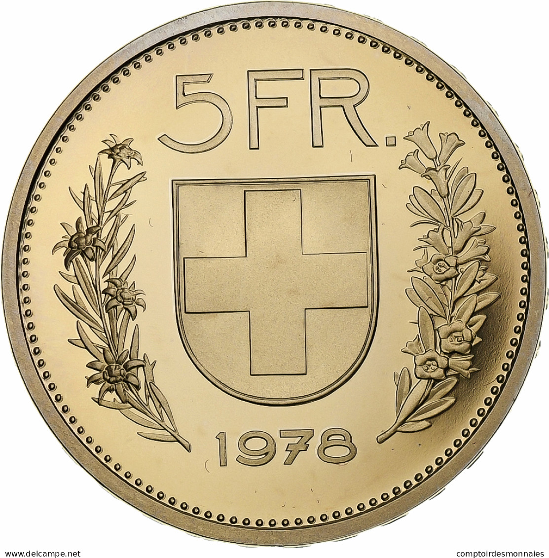 Suisse, 5 Francs, Tête De Berger, 1978, Bern, BE, Cupro-nickel, FDC, KM:40a.1 - Autres & Non Classés