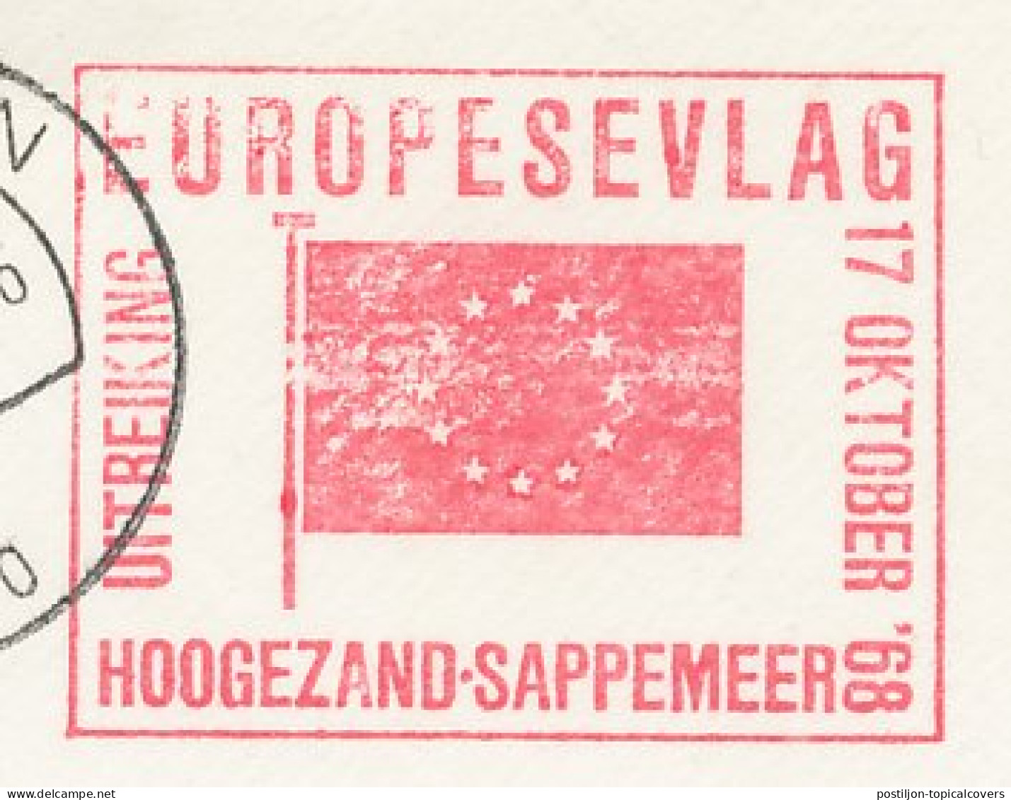 Meter Cover Netherlands 1968 Presentation Of The European Flag 1968 - Hoogezand - Instituciones Europeas