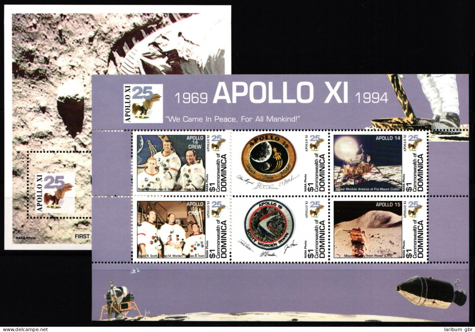 Dominica Block 275 + 1901-1906 Postfrisch Apollo 11 #NB058 - Dominica (1978-...)