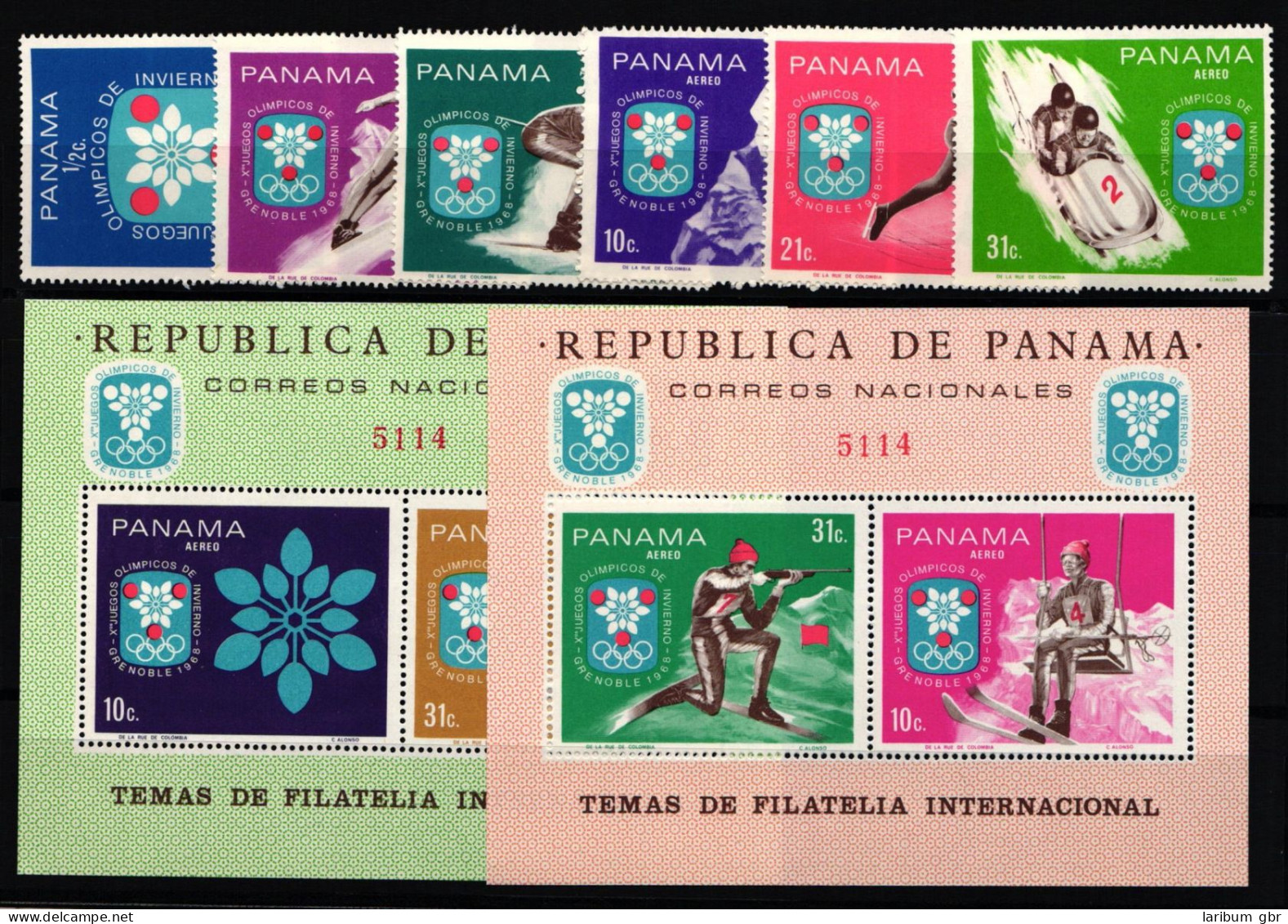 Panama Block 87-88 + 1046-1051 Postfrisch Olympiade Grenoble 1968 #NB042 - Panama
