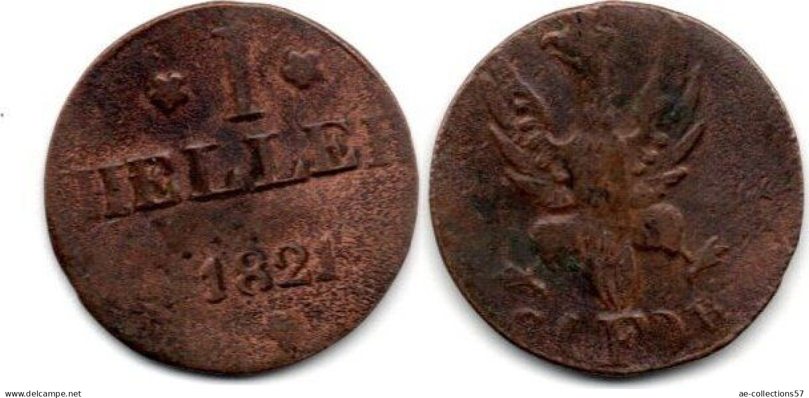 MA 32428 / Frankfurt 1 Heller 1821 FGB TB - Groschen & Andere Kleinmünzen