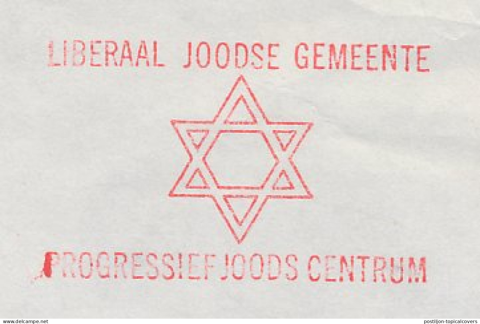 Meter Cover Netherlands 1968 Liberal Jewish Congregation - Amsterdam - Sin Clasificación