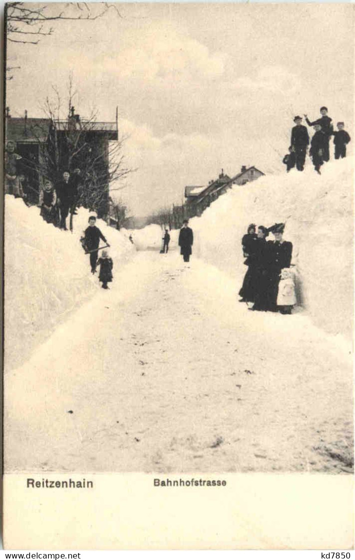 Reitzenhain - Bahnhofstrasse Im Winter - Marienberg