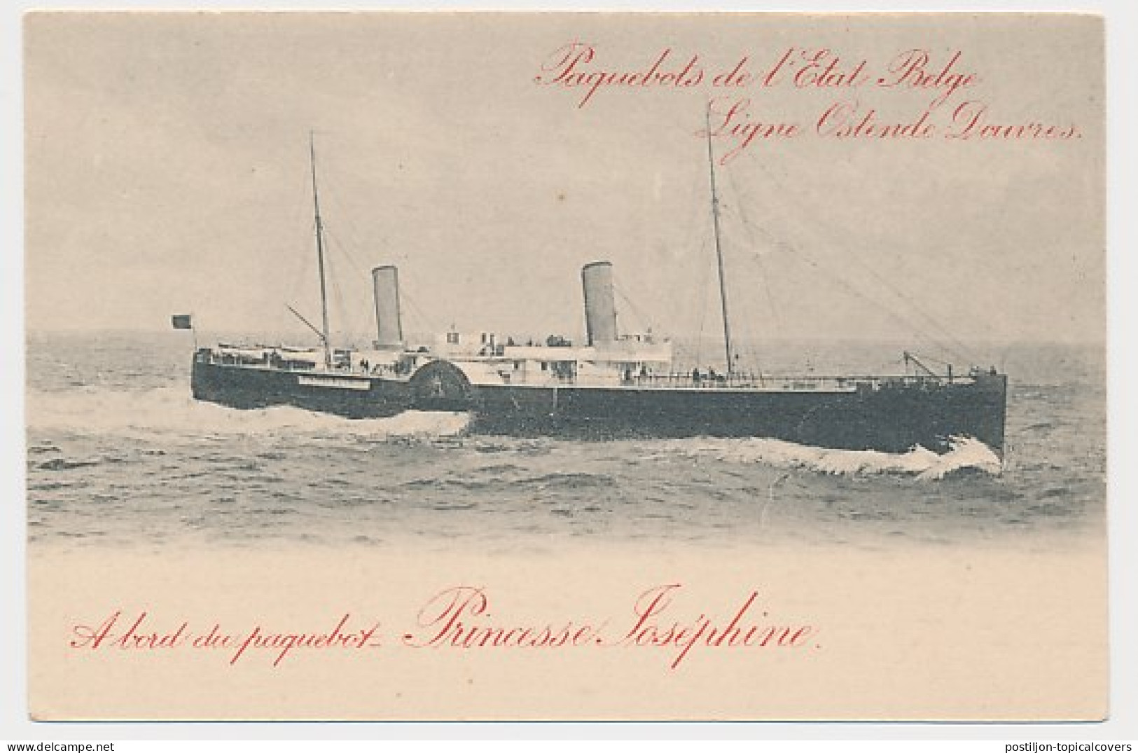 Postal Stationery Belgium 1904 Ferry Boat - Oostende - Dover - Orincess Josephine - Paquebot - Boten
