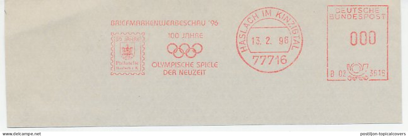 Meter Cut Germany 1996 Stamp Exhibition - Olympic Games - Sonstige & Ohne Zuordnung
