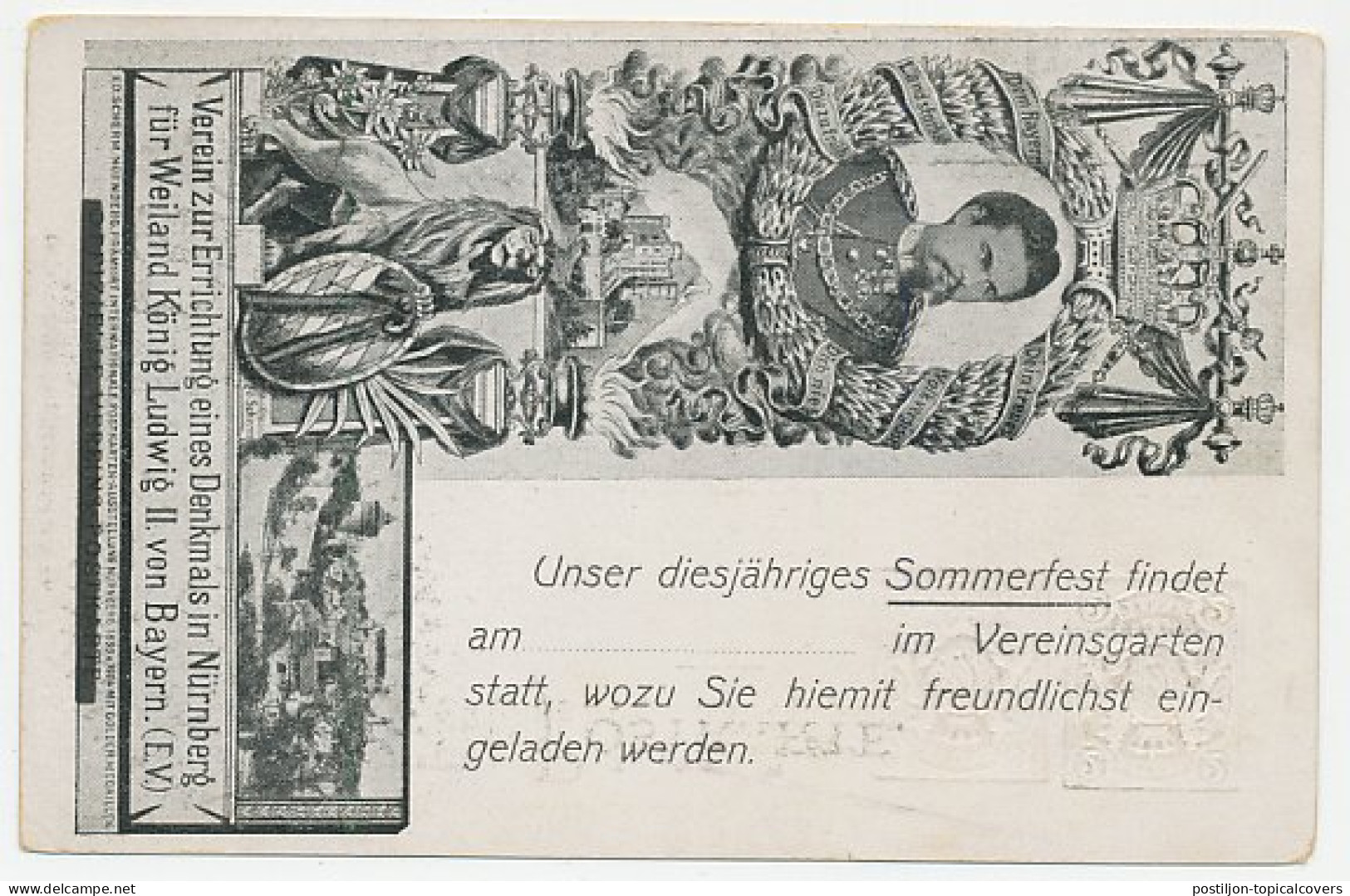 Postal Stationery Bayern Memorial King Ludwig II Von Bayern  - Königshäuser, Adel