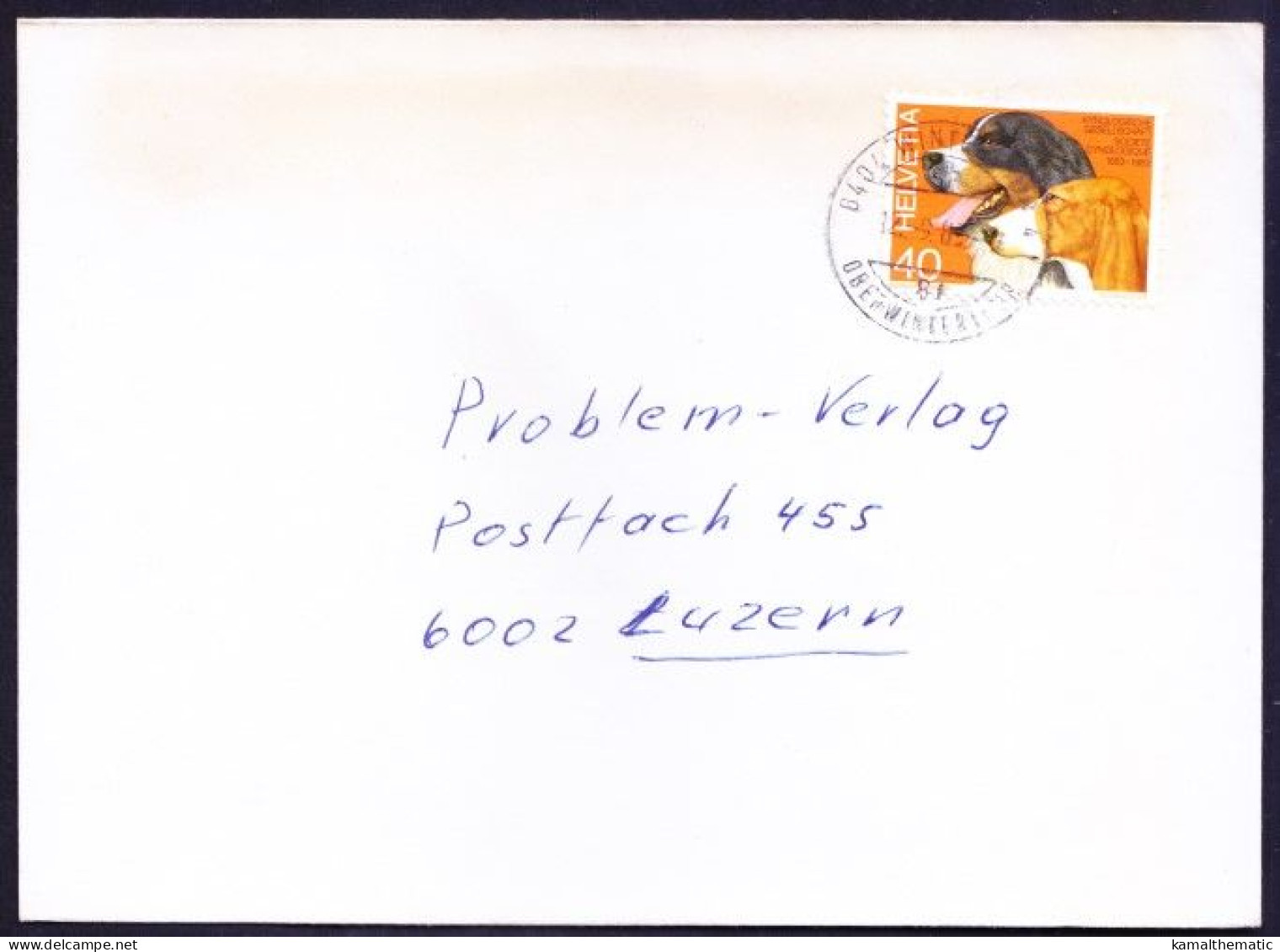 Switzerland 1983 Used Cover With Dogs, Swiss Cynology Society Stamp - Dogs