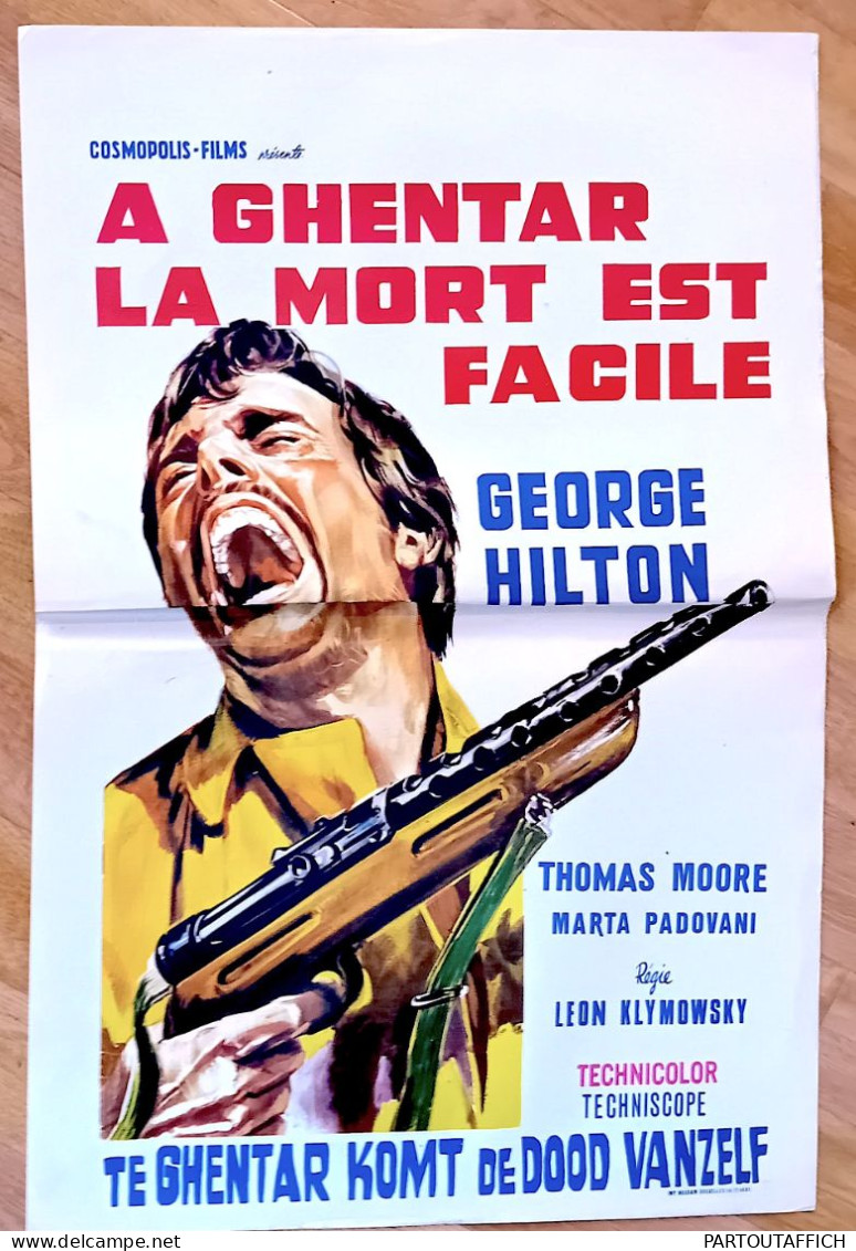 Affiche Originale Ciné A GHENTAR LA MORT EST FACILE George HILTON 35X55cm 1967 KLIMOVSKY - Manifesti & Poster