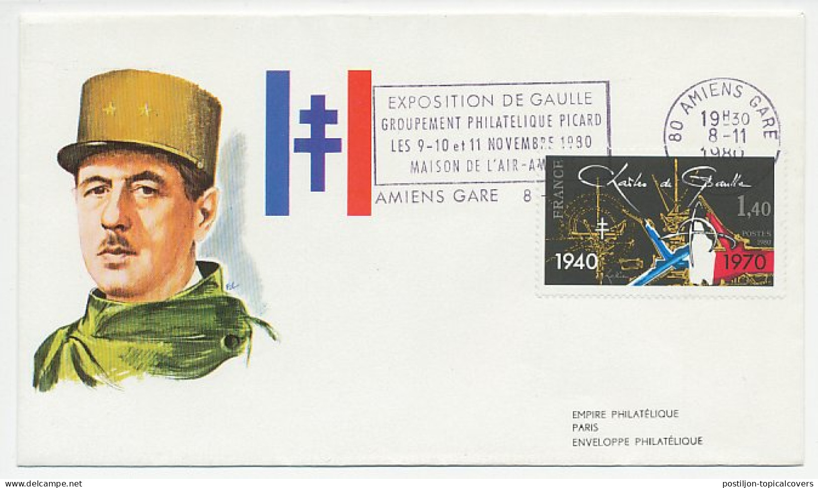 Card / Postmark France 1980 Charles De Gaulle - Andere & Zonder Classificatie