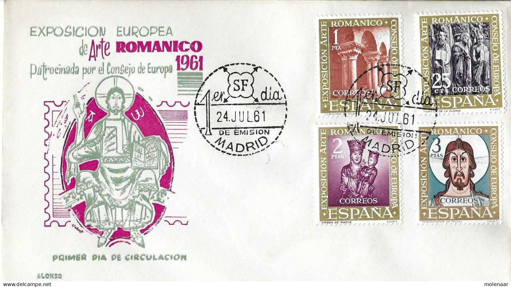 Postzegels > Europa > Spanje > FDC  1266-1269 24-7-1961 (16943) - FDC