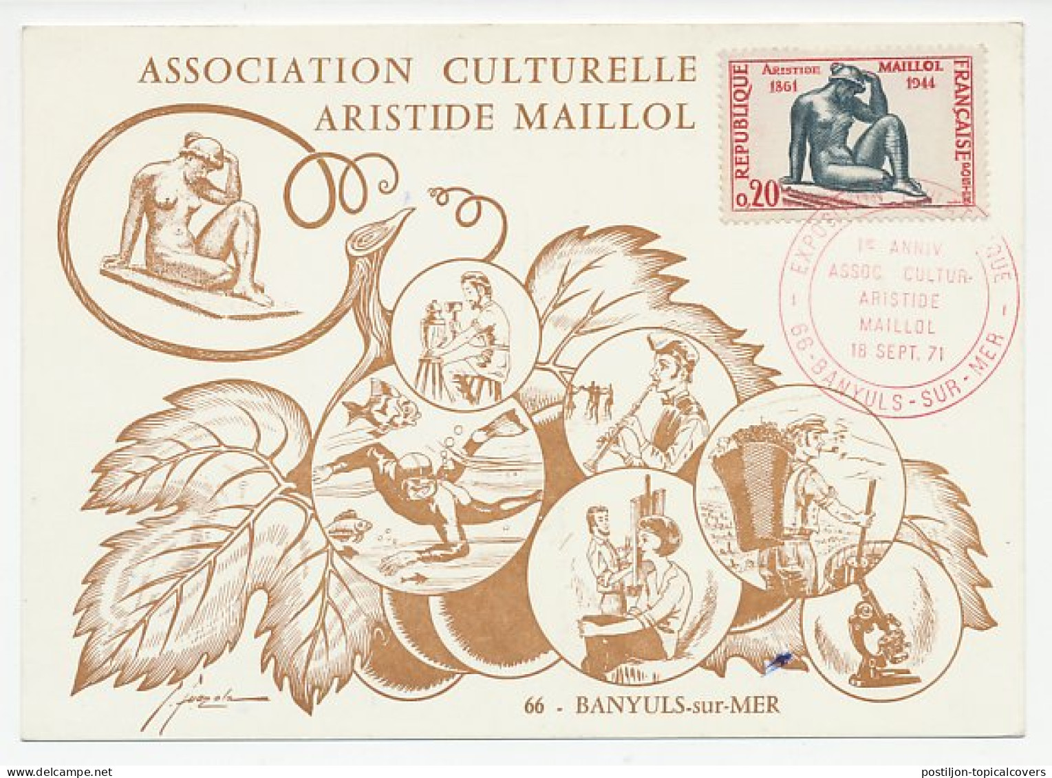 Maximum Card France 1971 Aristide Maillol - Sculptor - Skulpturen