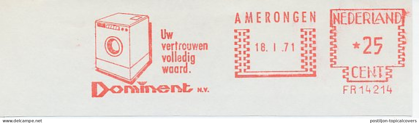 Meter Cut Netherlands 1971 Washing Machine - Non Classés