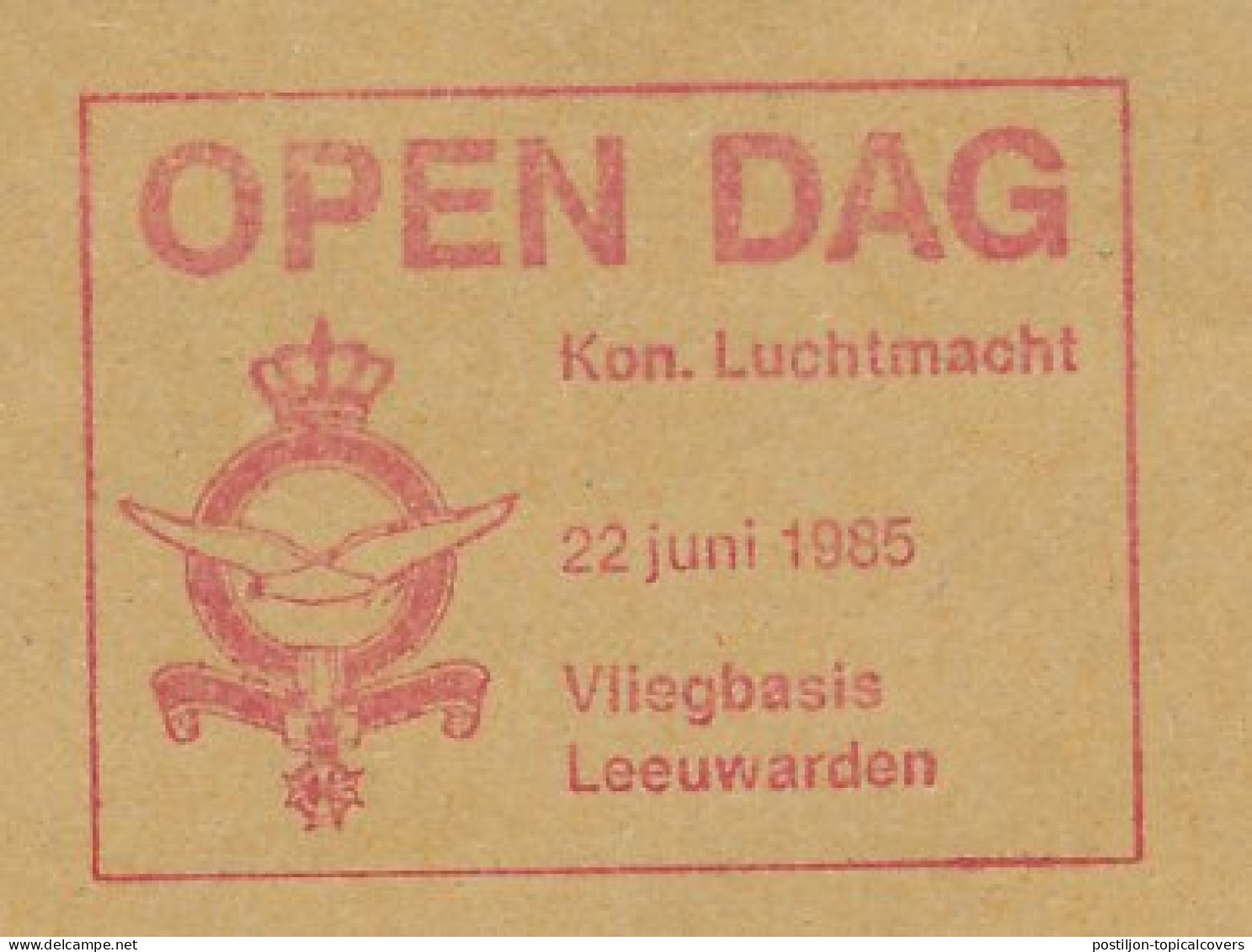 Meter Cut Netherlands 1985 Royal Netherlands Air Force - Open Day Air Base Leeuwarden  - Militares