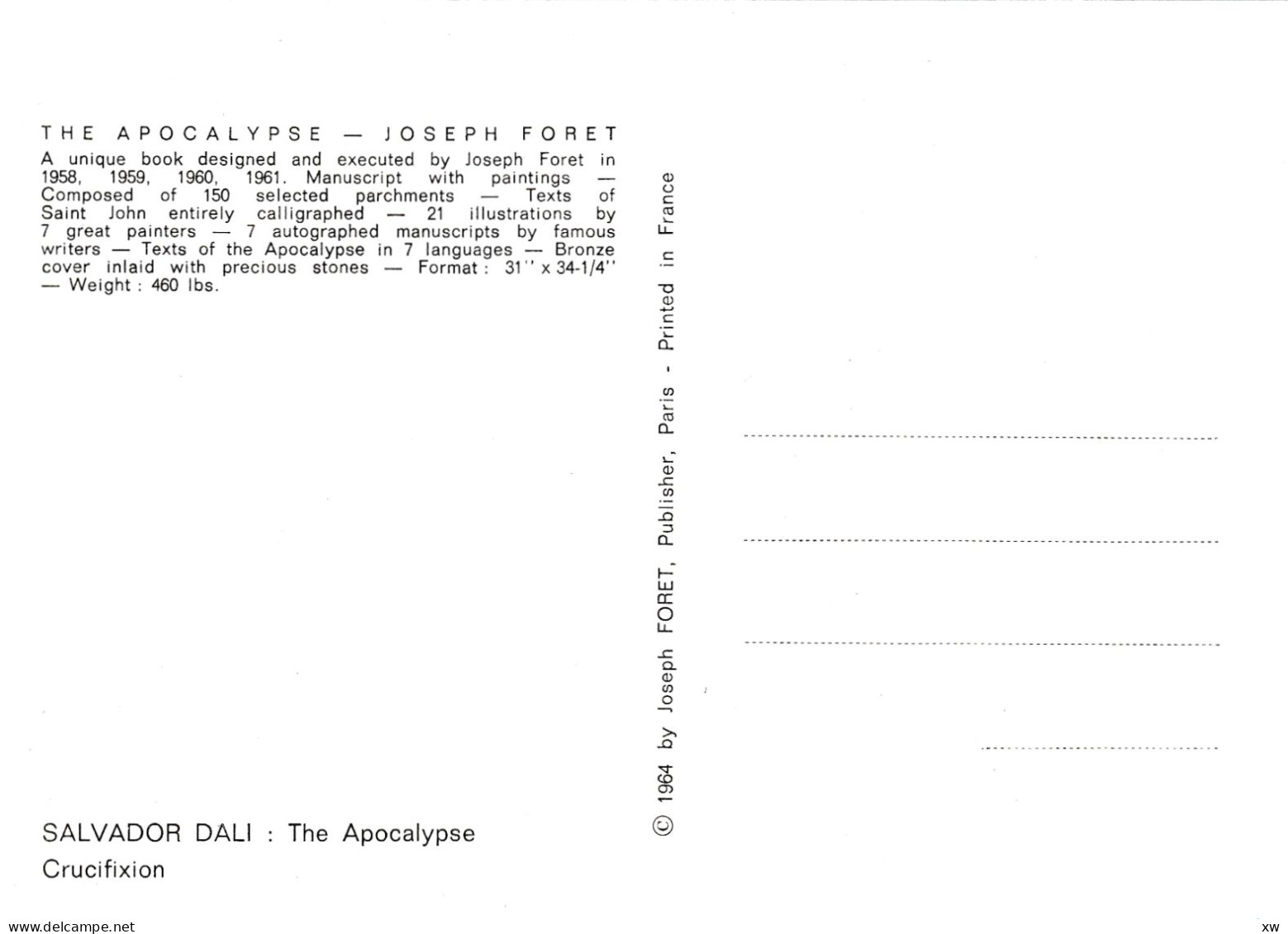 EVENEMENTS - CATASTROPHES - APOCALYPSE de Jodeph FOURET - 4 CPM par S. Dali, J. Cocteau, P-Y Tremois - 20-04-24