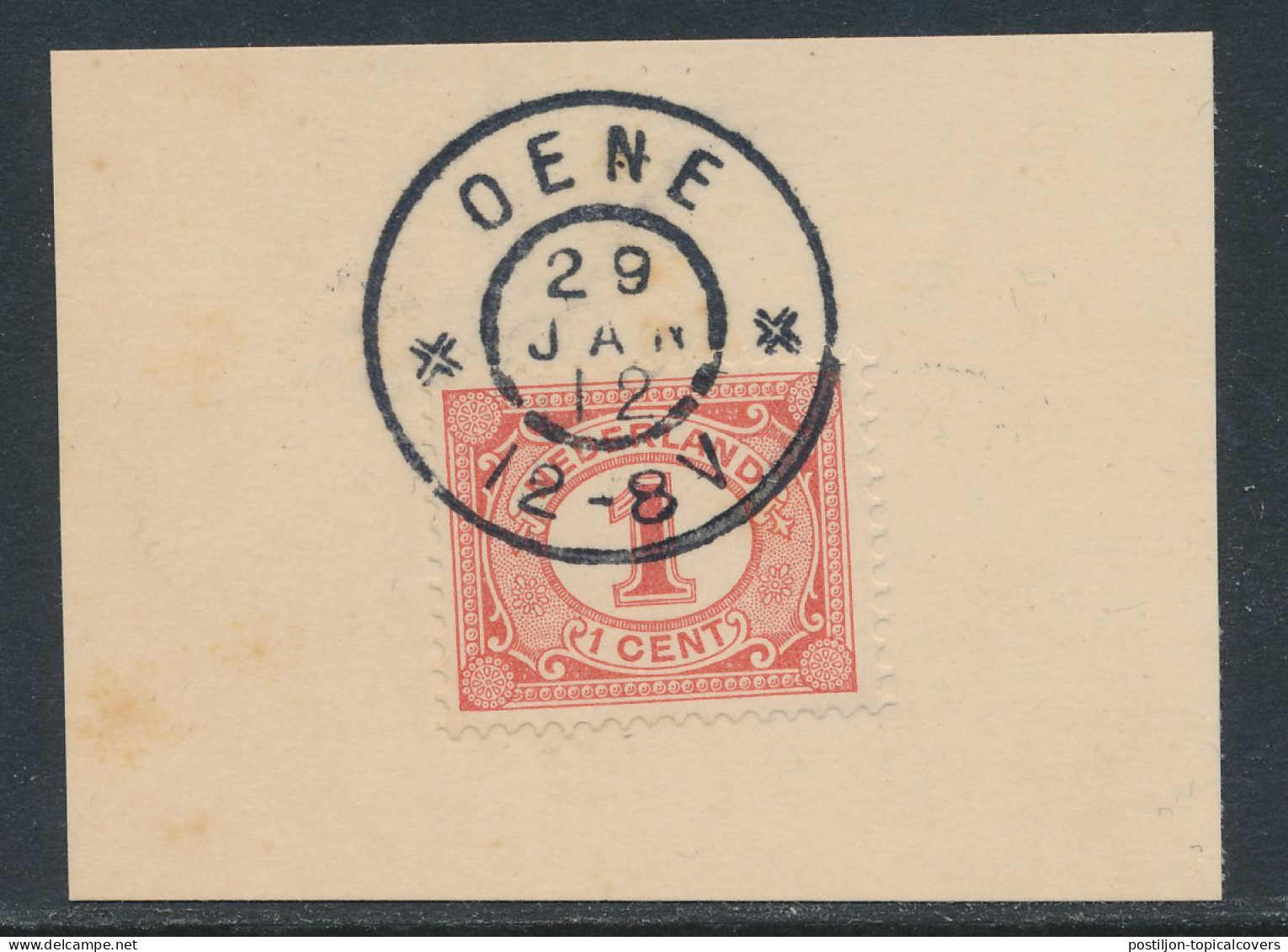 Grootrondstempel Oene 1912 - Poststempels/ Marcofilie