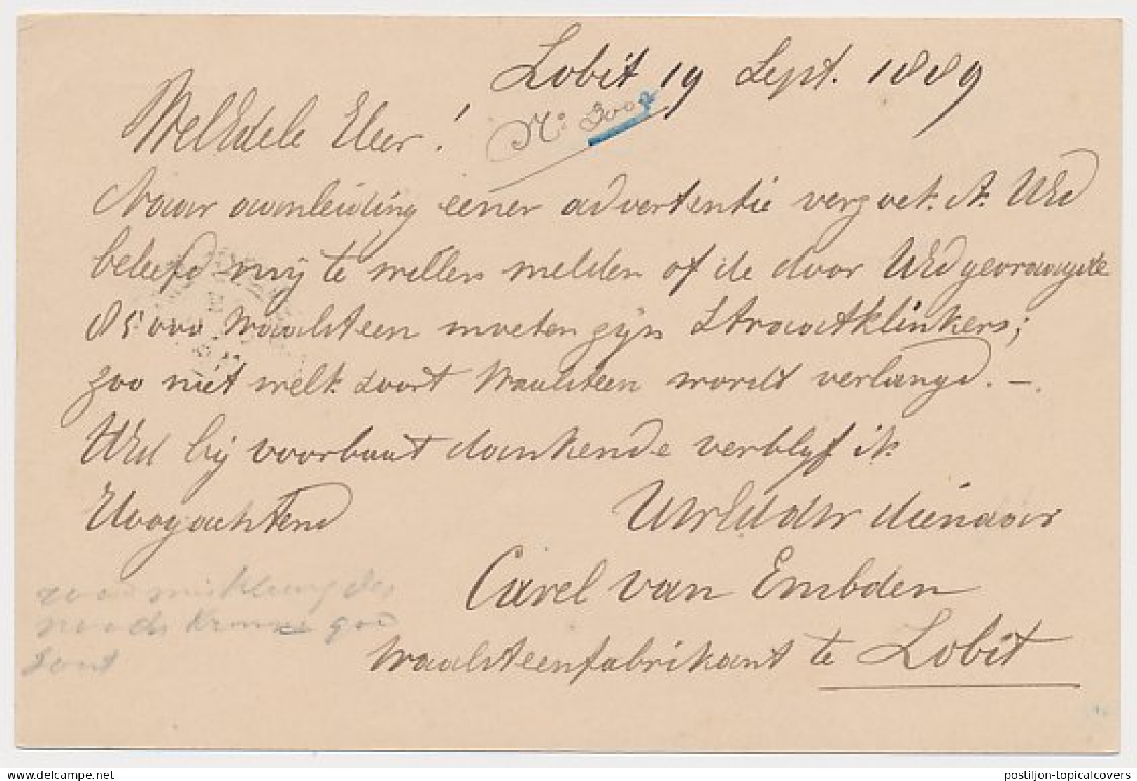 Lobith - Trein Haltestempel Zevenaar 1889 - Lettres & Documents