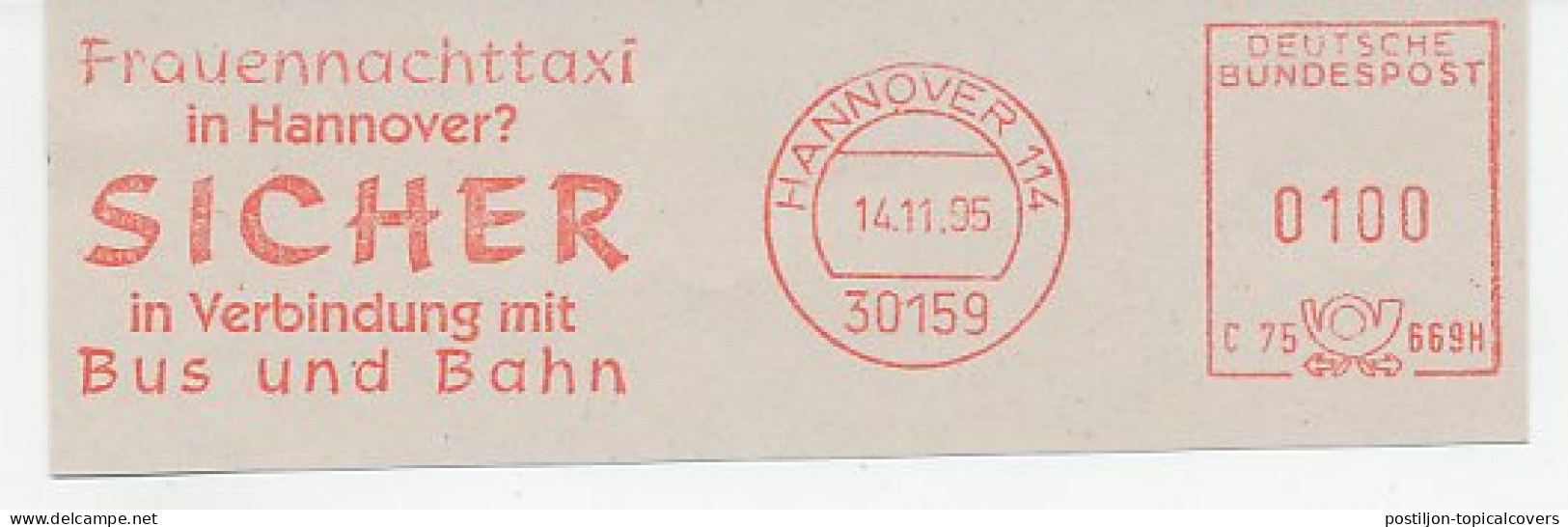 Meter Cut Germany 1995 Women S Night Taxi - Bus - Train - Safety - Auto's
