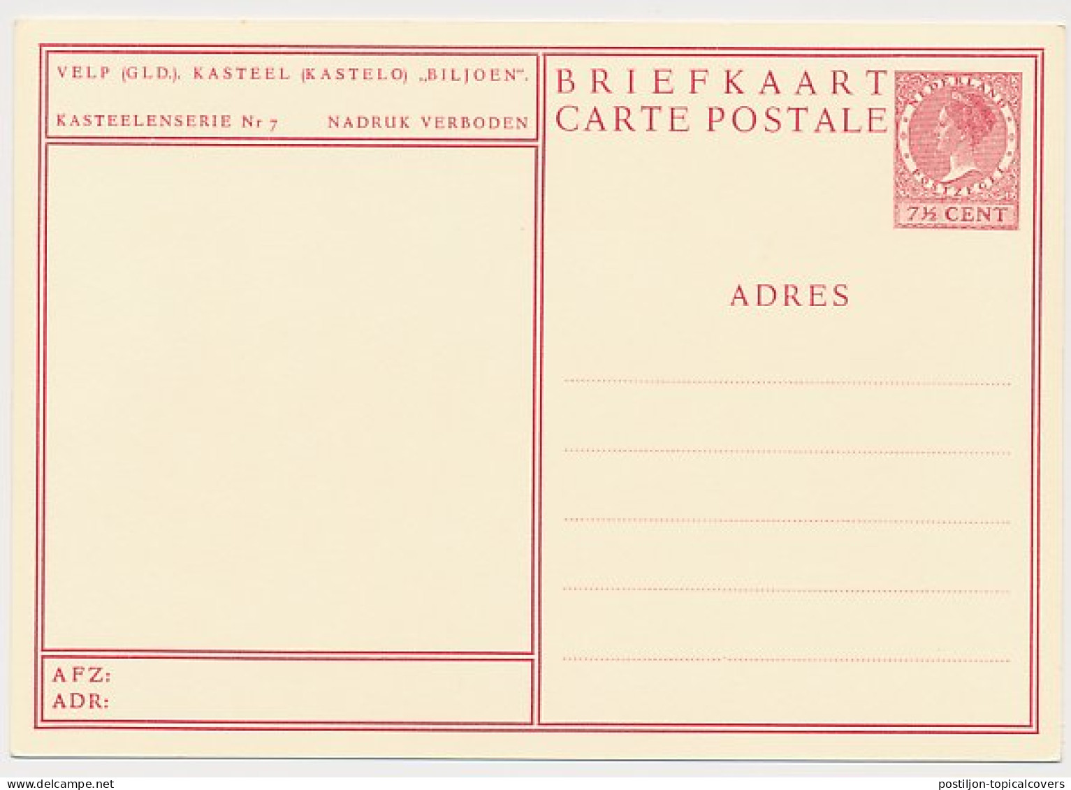 Briefkaart G. 257 G - Velp - Postal Stationery